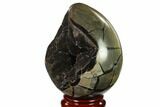 Septarian Dragon Egg Geode - Black Crystals #137907-3